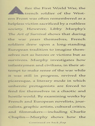 The Art of Survival: France and the Great War Picaresque.