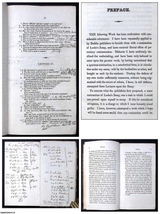 A Series of Lectures upon Locke's Essay [Concerning Human Understanding].