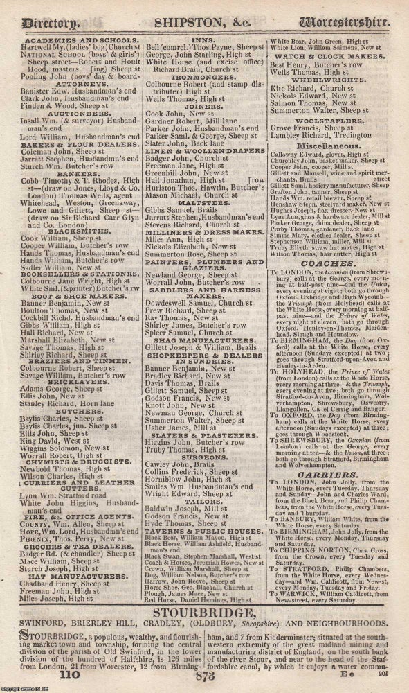 Item #376700 Worcestershire, 1828-29. The complete text from Pigot & Co's National...
