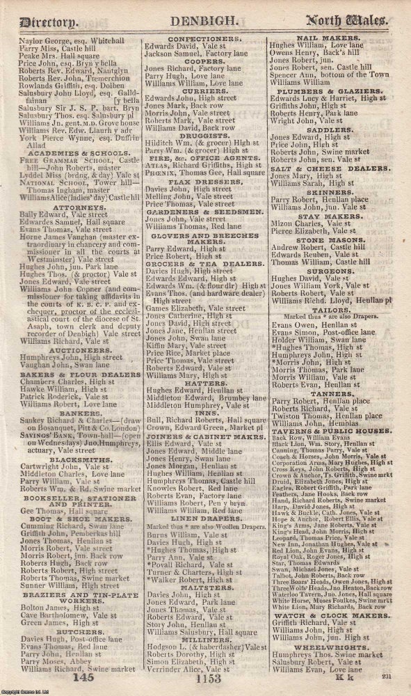 Item #376701 North Wales, 1828-29. The complete text from Pigot & Co's National...