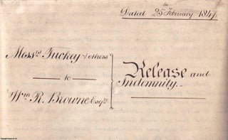 Release and Indemnity, Messrs Tuckey and others (variously of Thatcham. 1847 Release to William Ruddle.
