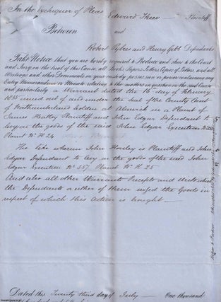 Notices to Produce and Adduce evidence in the case of. 1855 Legal Notices Thew v.