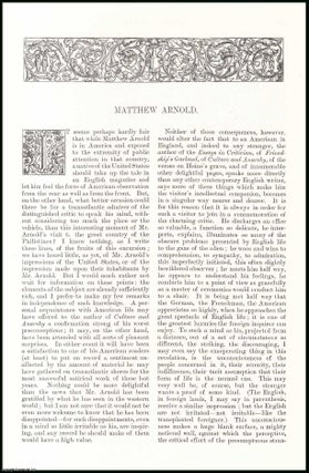 Item #406622 Matthew Arnold. An original article from the English Illustrated Magazine, 1884....