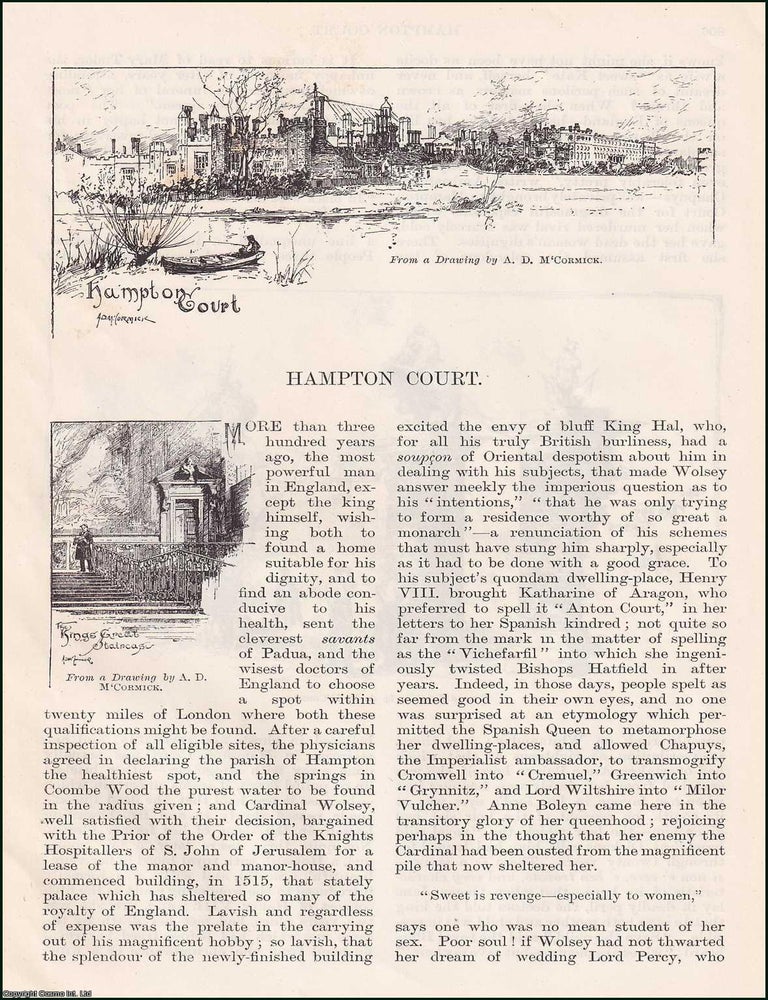 Item #406768 Hampton Court. An original article from the English Illustrated Magazine, 1888....