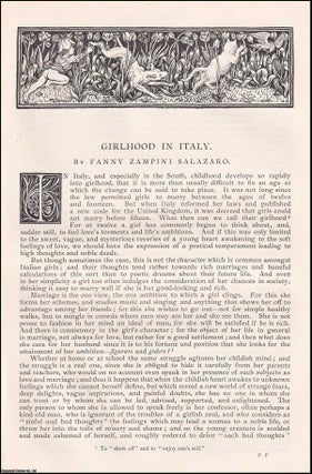 Item #406872 Girlhood in Italy. An original article from the English Illustrated Magazine, 1891....