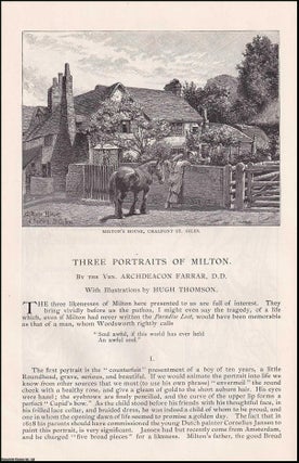 Item #406904 Three Portraits of Milton. An original article from the English Illustrated...