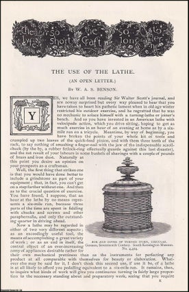 Item #406905 The Use of the Lathe (an Open Letter). An original article from the English...