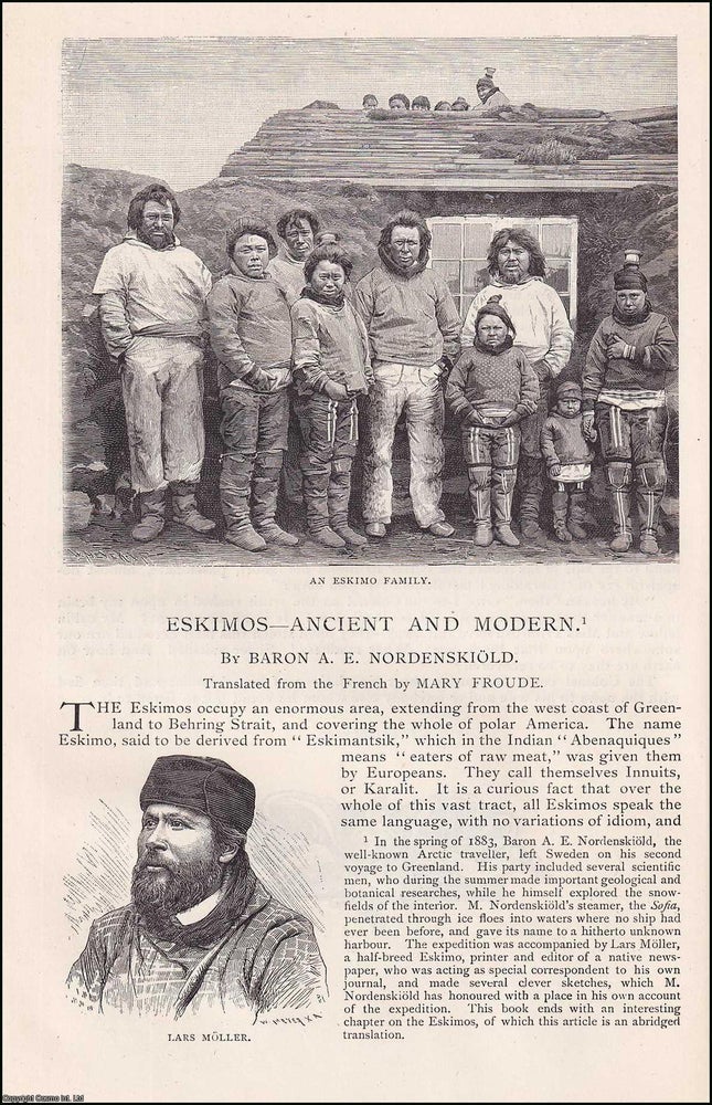Item #406908 Eskimos, Ancient and Modern. An original article from the English Illustrated Magazine, 1892. Baron A. E. Nordenskiold.