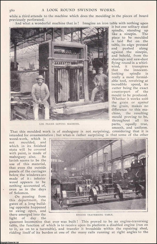 Item #406936 A Look Round Swindon Railway Works. An original article from the English Illustrated Magazine, 1892. A H. Malan.