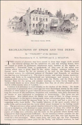 Item #406945 Epsom and the Derby by Vigilant of the Sportsman. An original article from the...