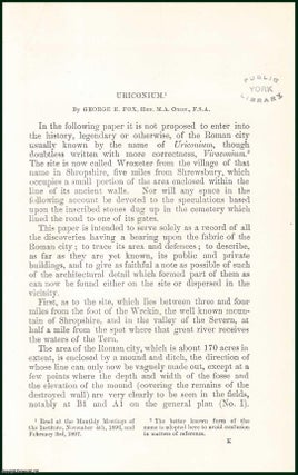 Item #407085 Uriconium (Wroxeter). An original article from the Archaeological Journal, 1897....