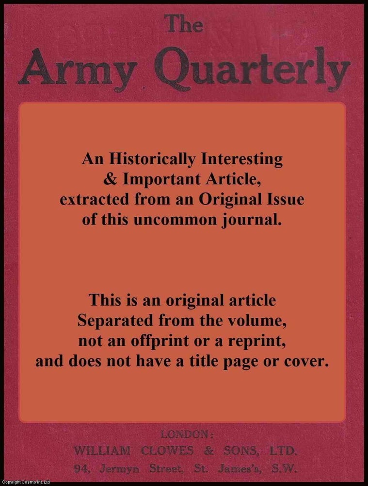 Item #407340 Mechanization and War. An original article from the Army Quarterly, 1930. Brigadier Sir Hereward Wake.