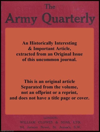 Item #407386 Orders; Written or Verbal? An original article from the Army Quarterly, 1931....