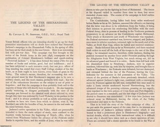 Item #407433 The Legend of the Shenandoah Valley. An original article from the Army Quarterly,...