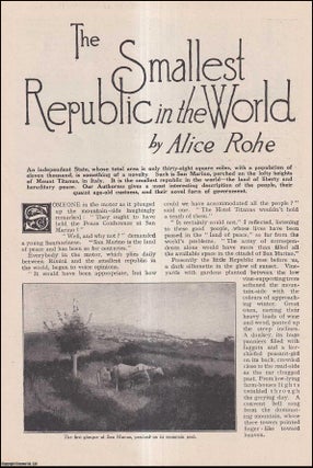 Item #407769 The Smallest Republic in the World; San Marino, Italy.An uncommon original article...