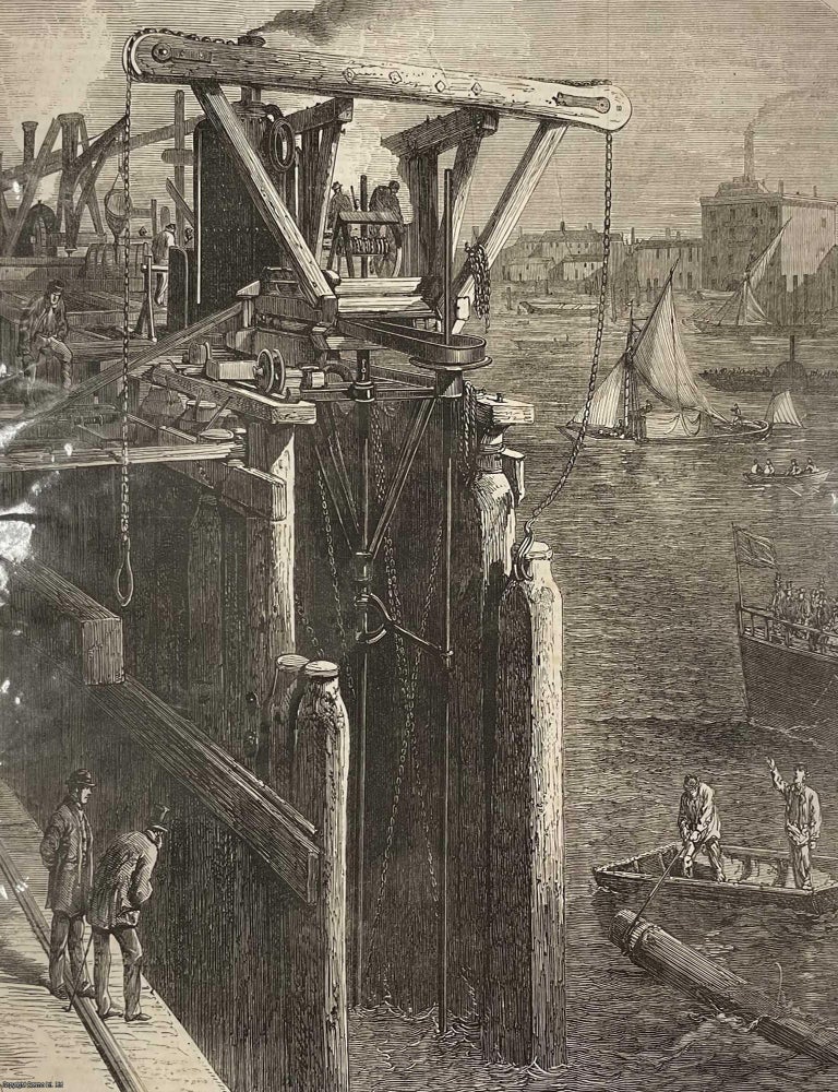 Item #408524 Progress of the Thames Embankment; Cutting the Piles which Form the Cofferdam. A...