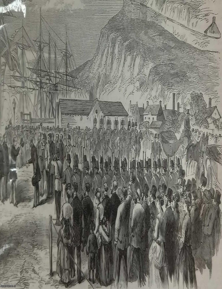 Item #408617 Landing of Prince Arthur at Quebec. A rare, original print from The Illustrated...
