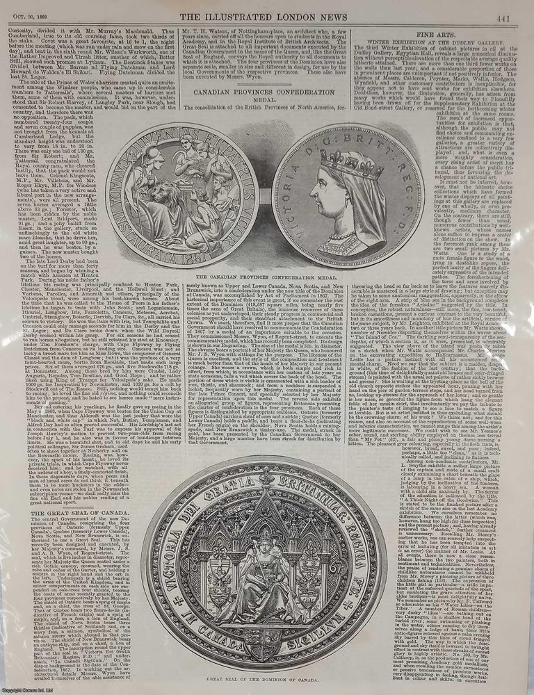 Item #408675 The Canadian Provinces Confederation Medal and the Great Seal of Canada. Two...