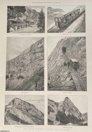 Item #408752 The Mount Pilatus Railway, near Lucerne. An original print and accompanying article...