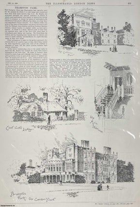 Item #408781 Brampton Park, near Huntingdon. An original print and article from the Illustrated...