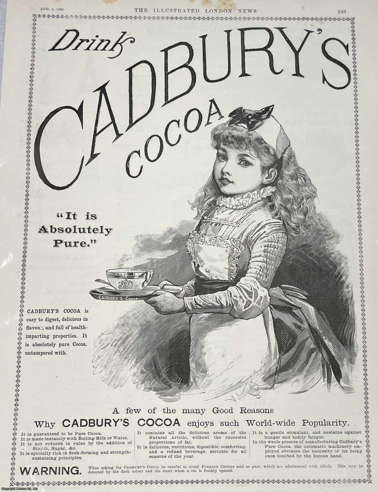 Item #408792 Cadbury's Cocoa Advertisement. A rare, original print from The Illustrated...