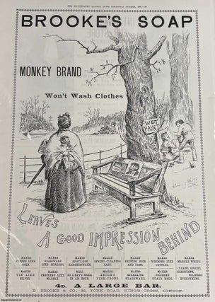 Item #408802 Brooke's Soap, Monkey Brand; 'Leaves a Good Impression Behind'. An original print...