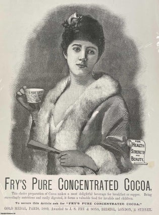 Item #408813 For Health, Strength and Beauty'; Fry's Pure Concentrated Cocoa. An original print...