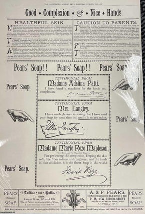Item #408814 Pears Soap; Advertisement with Testimonials from Mrs Langtry, Madame Adelina Patti...