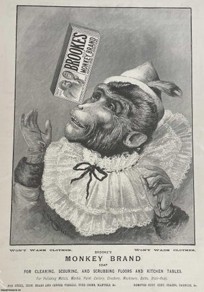 Item #408848 Brooke's Monkey Brand Soap. An original print from the Illustrated London News,...