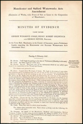 Blue Book Report]. Manchester and Salford Waterworks Amendment Bill; Preliminary. H. R. G W., G. Cooke.