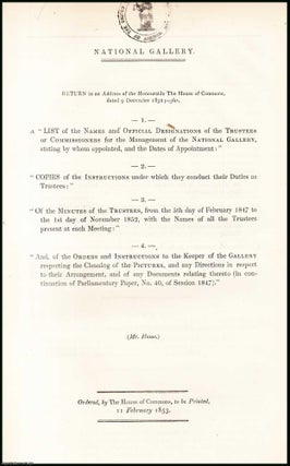 Blue Book Report]. National Gallery; List of Trustees, Minutes of. Parliamentary Report.