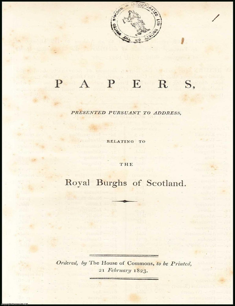 Item #408916 Blue Book Report : Papers relating to the Royal Burghs of Scotland. Published by...