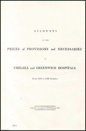 Item #408923 [Blue Book Report]. Accounts of the Prices of Provisions and Necessaries at Chelsea...