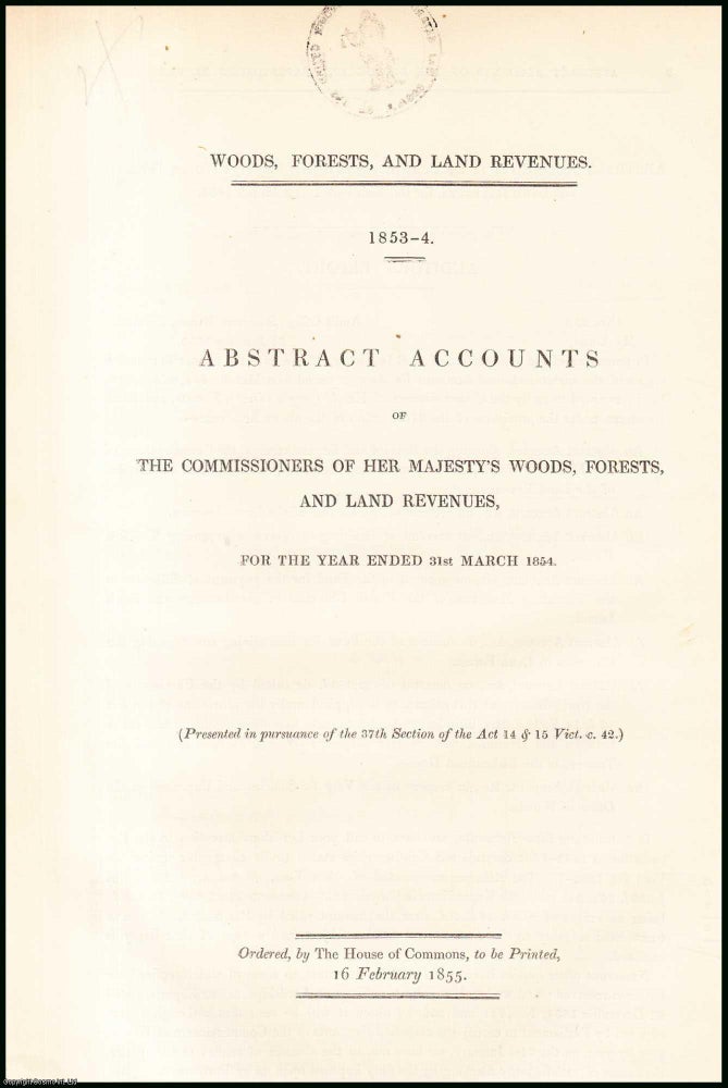 Item #408946 Blue Book Report : Abstract Accounts of the Commissioners of Her Majesty's...