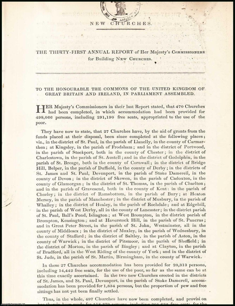 Item #408953 Blue Book Report : New Churches; the Thirty-First Annual Report of H.M....