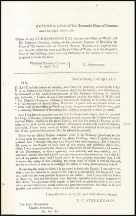 Item #408965 [Blue Book Report]. Repairs of Secretary of State's Office, Whitehall;...