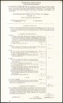 Item #408971 [Blue Book Report]. Estimates of the Sums wanted for the Purchase of Houses and...
