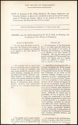 Item #408983 [Blue Book Report]. Houses of Parliament; Report on the System proposed by Dr D.B....