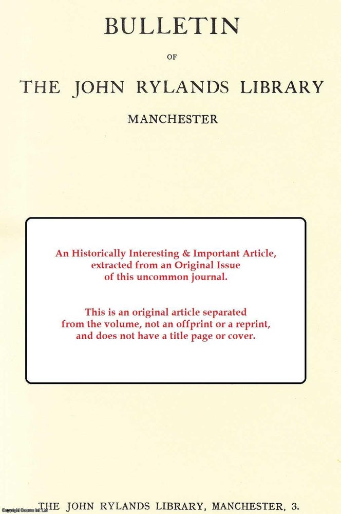 Item #409118 Theory and Practice in Renaissance Poertry: Two Kinds of Imitation. An original article from the Bulletin of the John Rylands Library Manchester, 1964. A J. Smith.