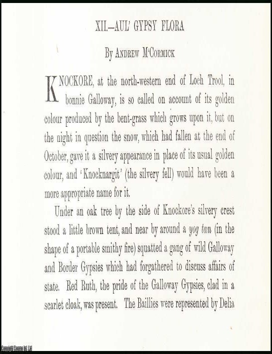 Item #409709 Aul' Gypsy Flora. An uncommon original article from the Journal of the Gypsy Lore...