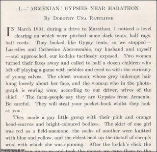 Item #409771 Armenian Gyspies near Marathon. An uncommon original article from the Journal of the...