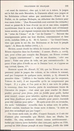 Item #409815 Ciganismes en Francais (part 3) et Gallicismes des Cigains. An uncommon original...
