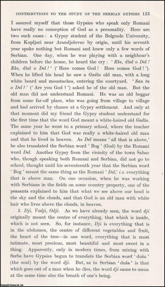 Item #409874 The Old and the New Religion; Contributions (part 12) to the Studies of Serbian Gypsies. An uncommon original article from the Journal of the Gypsy Lore Society, 1939. Alexander Petrovic.