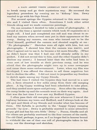 A Gajo Artist Visits American Tent Gypsies. 3 pages, 1 plate. An article printed in 1958, written by Joseph D. Jesensky.