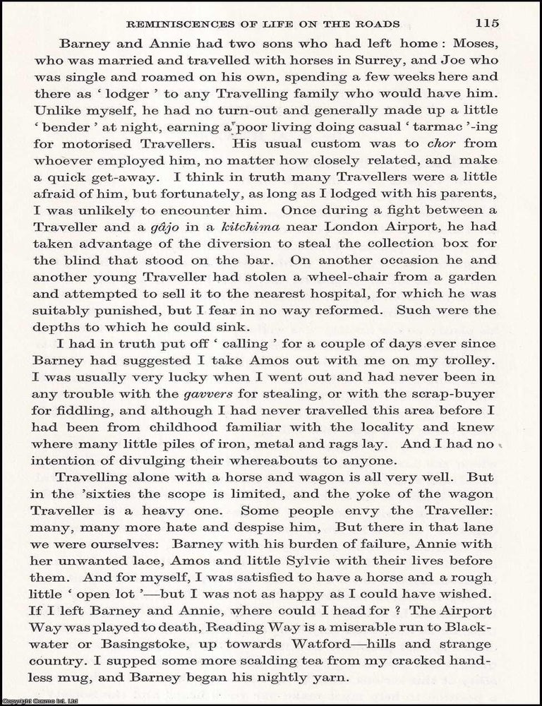Item #410955 A Conference of Public Health Inspectors on Gypsies. 18 pages, 2 plates. An article...