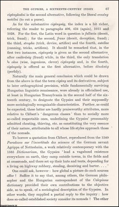 Item #410982 The Gypsies, a Sixteenth-Century Index. An uncommon original article from the...