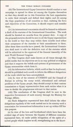 Item #410997 The World Romani Congress, April 1971. An uncommon original article from the Journal...