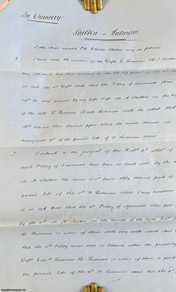 Item #411679 Affidavit of Charles Shelton sworn at Bedford in July 1872 regarding the In Chancery...