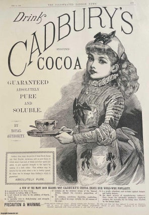 Item #411777 Advertisement for Cadbury's Cocoa 'Guaranteed Absolutely Pure and Soluble'. An...