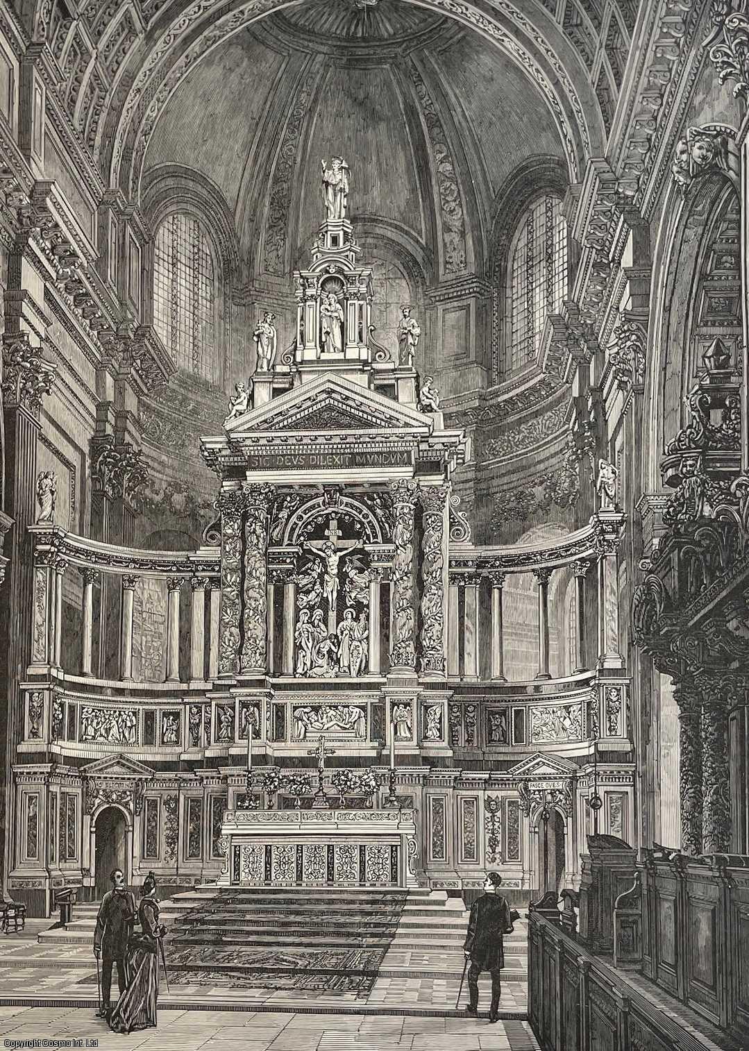 Modern Reredos The New Reredos at St. Paul's Cathedral, London. A rare, original print ...